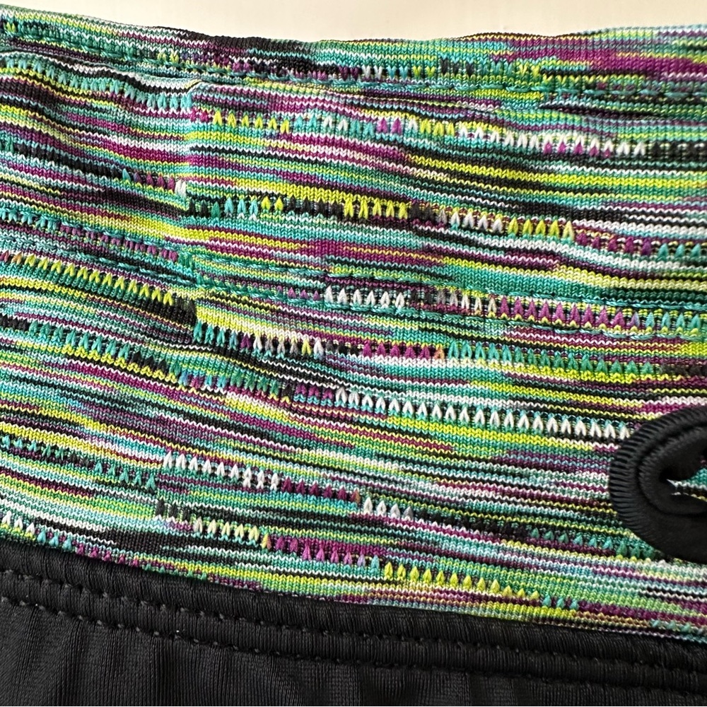 Athleta 2.5” Inseam Black Shorts with Multicolor Waistband, Size S - Picture 3 of 7